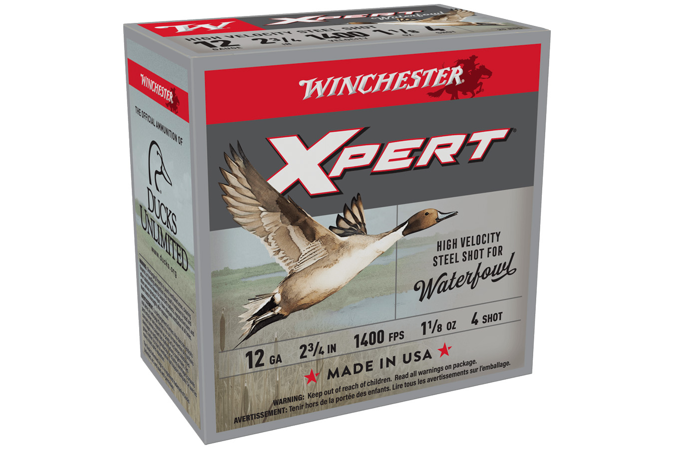 WINCHESTER AMMO 12 GA 2 3/4 Inches 1 1/8 oz Xpert High Velocity Steel Shot 4-Shot 25 Rounds per